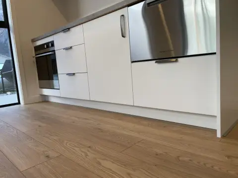 Flooring installation in progress