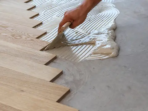 Finished timber flooring